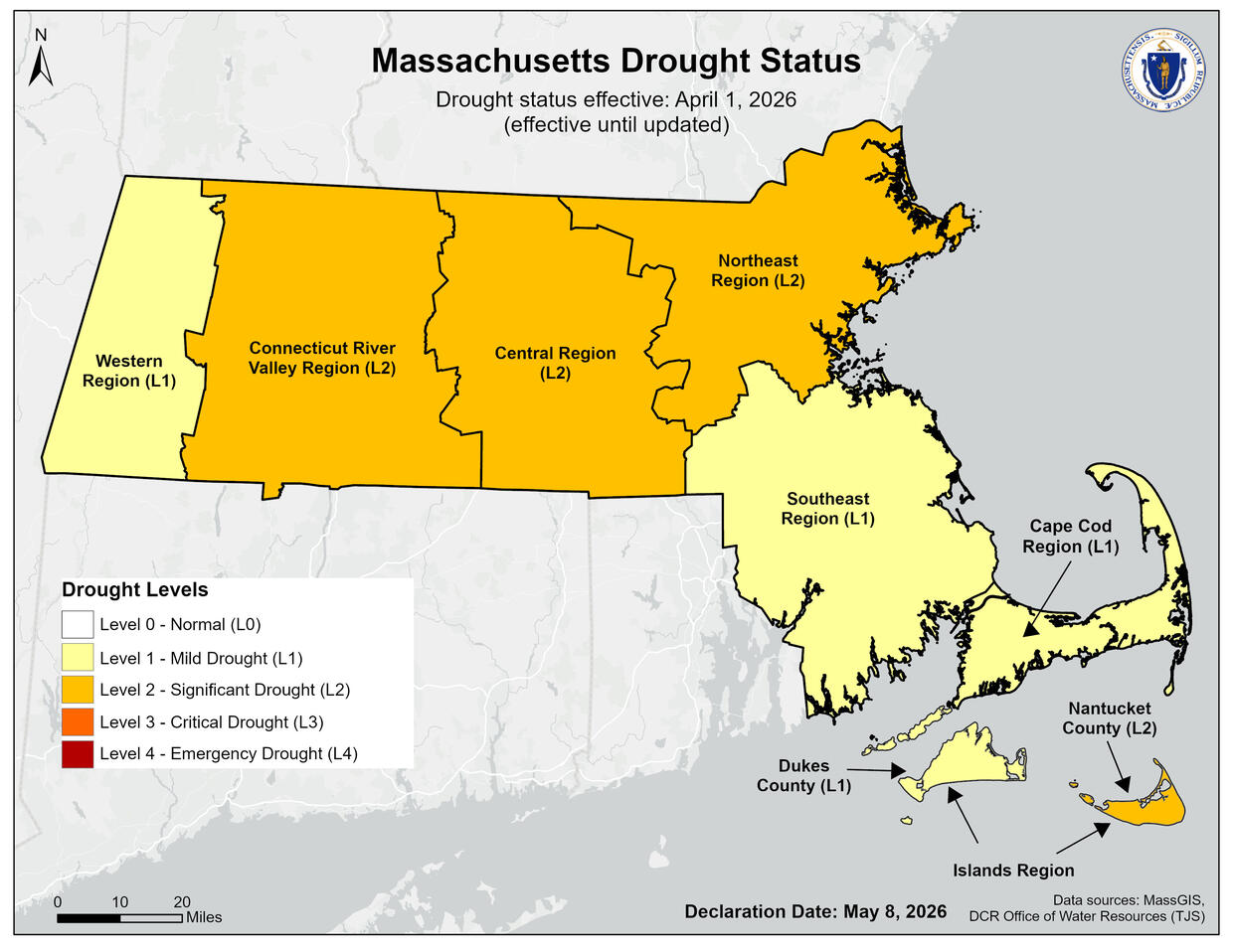 Current Drought Status effective April 1, 2026