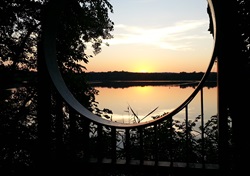 Sunset viewed over Fresh Pond during the summer.