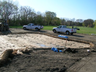 Prepping bondary wetland on golf course side.