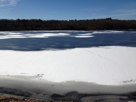 Stony Brook Reservoir during winter.