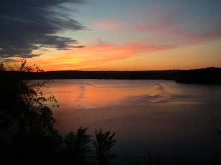 Sunset over Fresh Pond.
