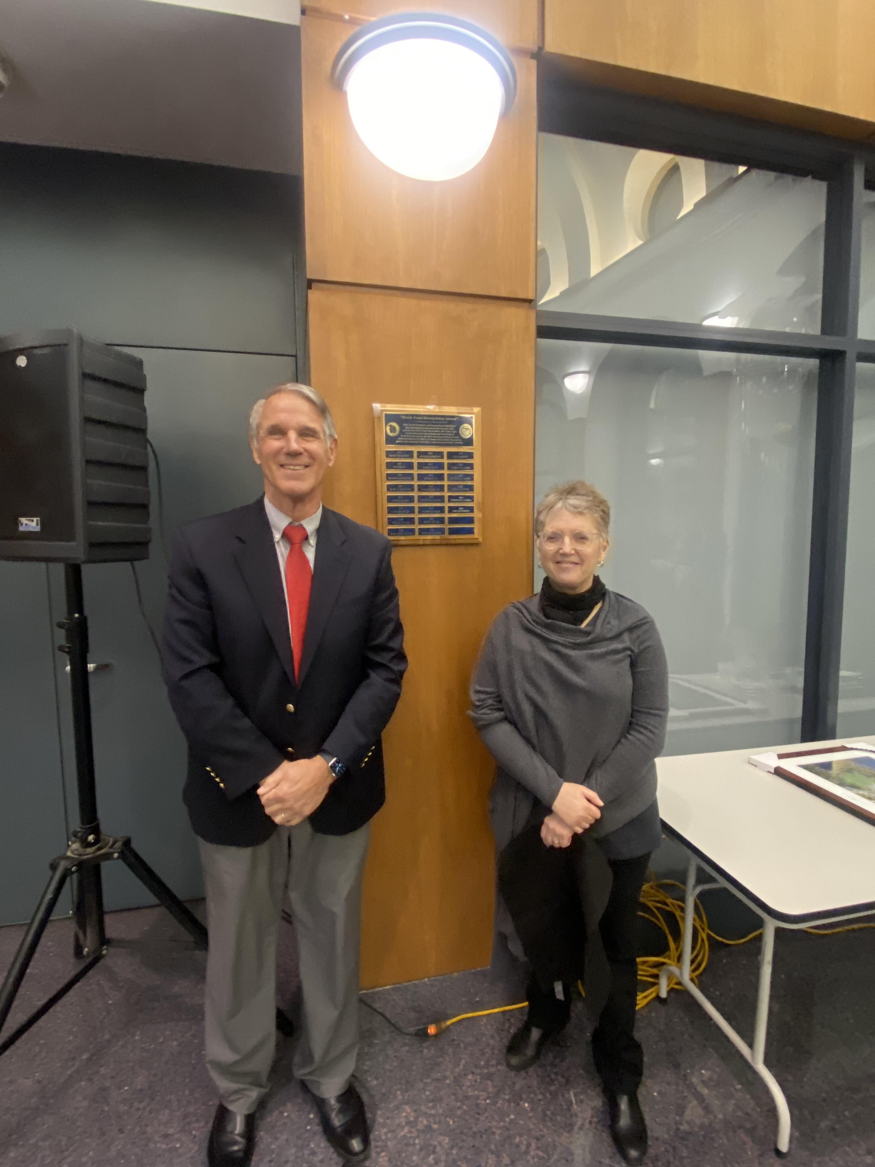2024 Fresh Pond Stewardship Award Recipients Stephen "Sam" Corda and Lisa Peterson.