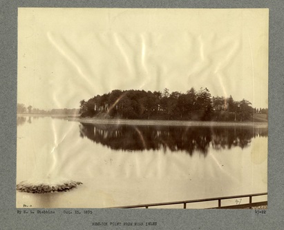 Hemlock Point viewed from location near inlet, 1895.
