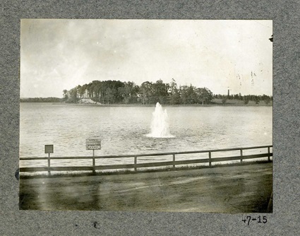 Photo of the view from bank near inlet Gate House taken in 1901.