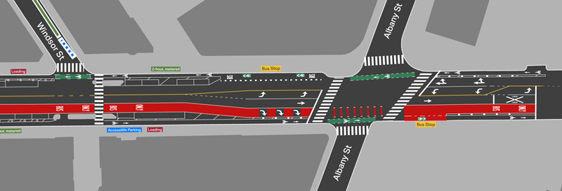 Plan drawing of Massachusetts Avenue from Windsor Street to Grand Junction Railroad Crossing