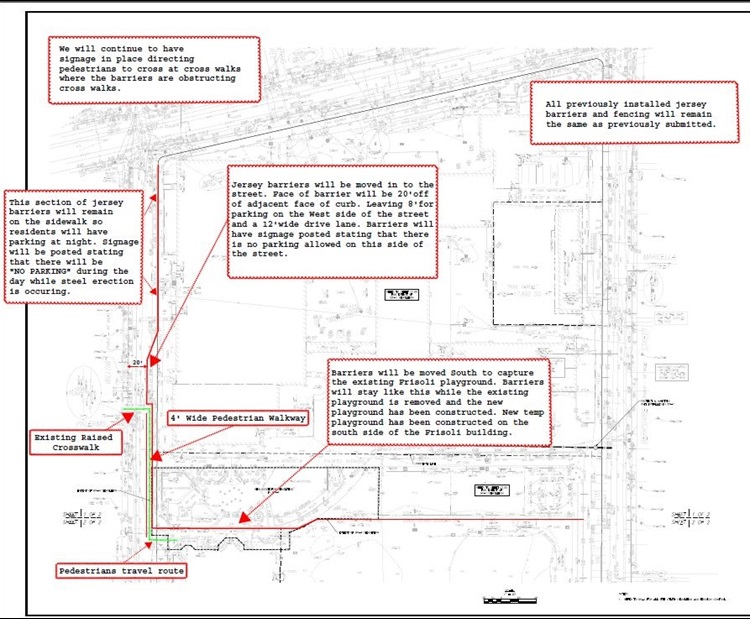 Willow St Jersey Barrier Diagram