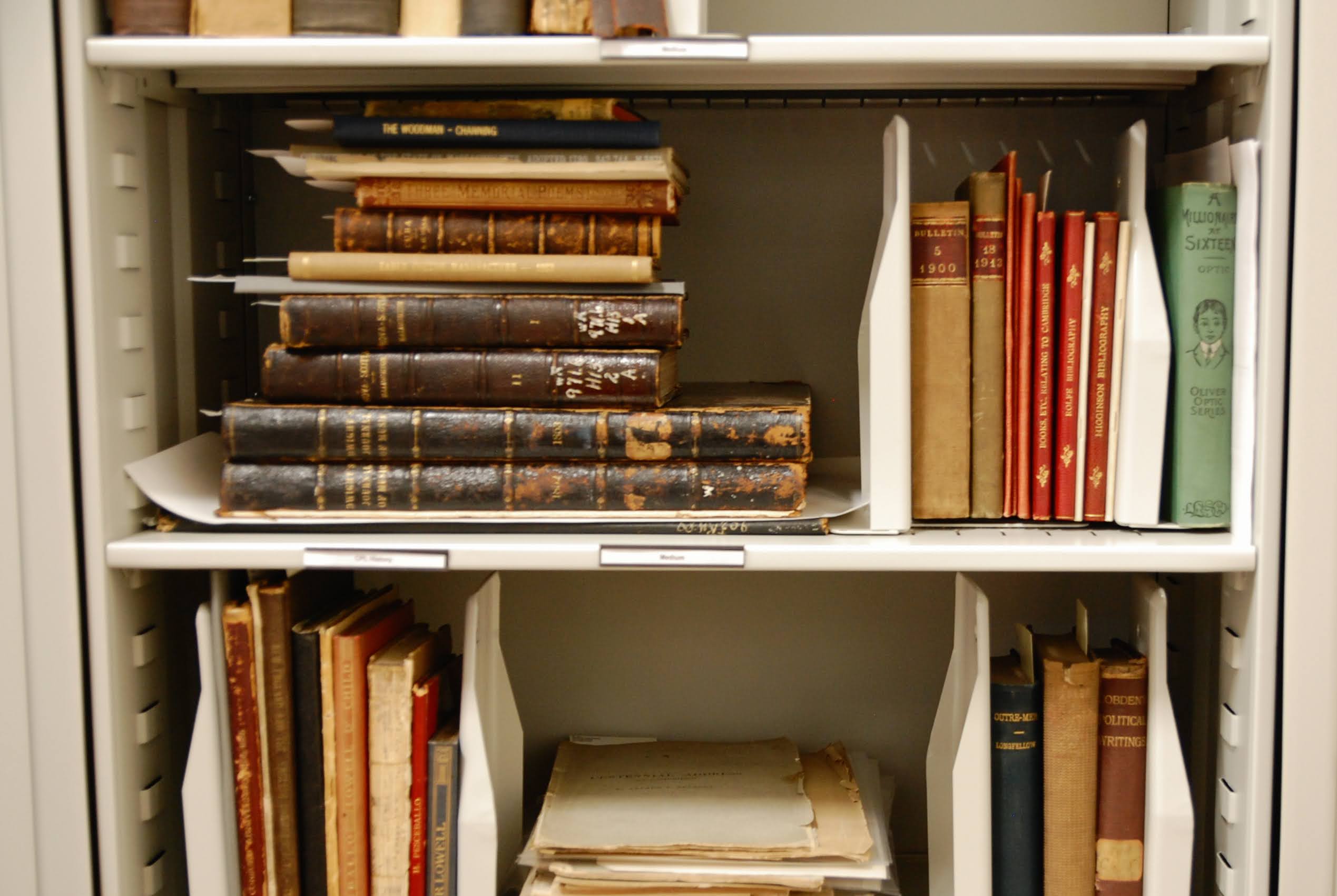 Shelf with old books
