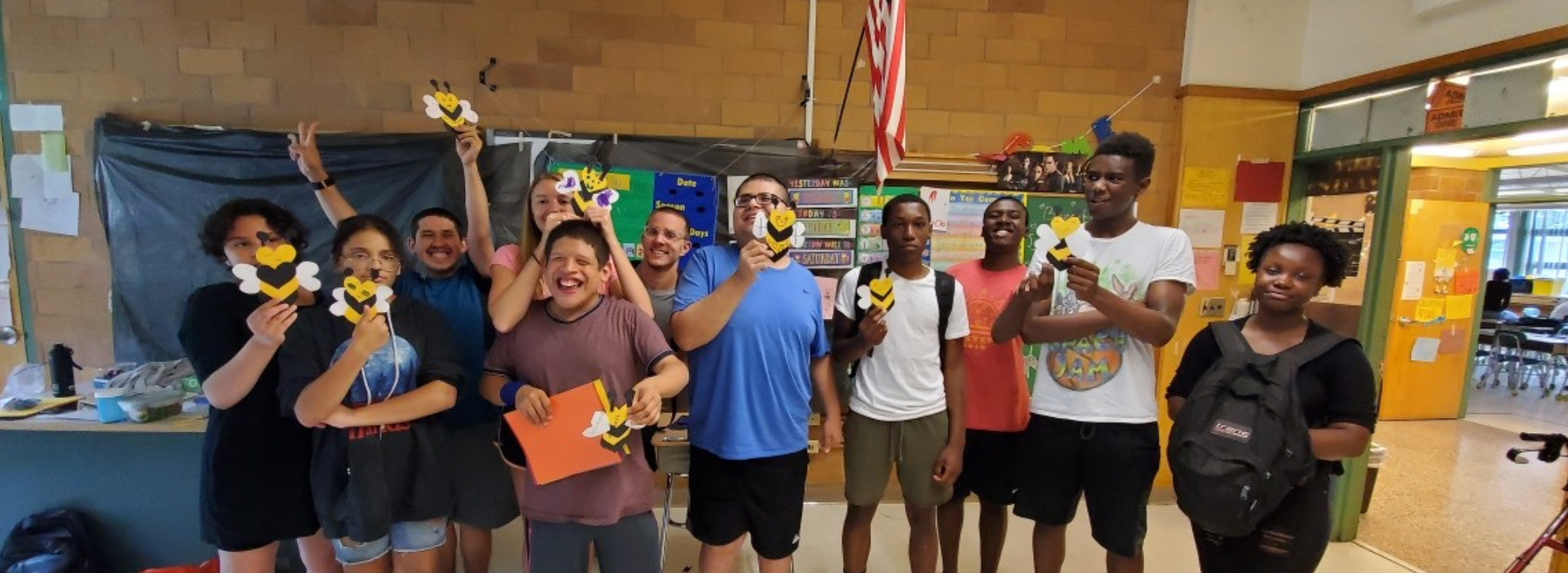 Camp Rainbow participants show of their camp crafts