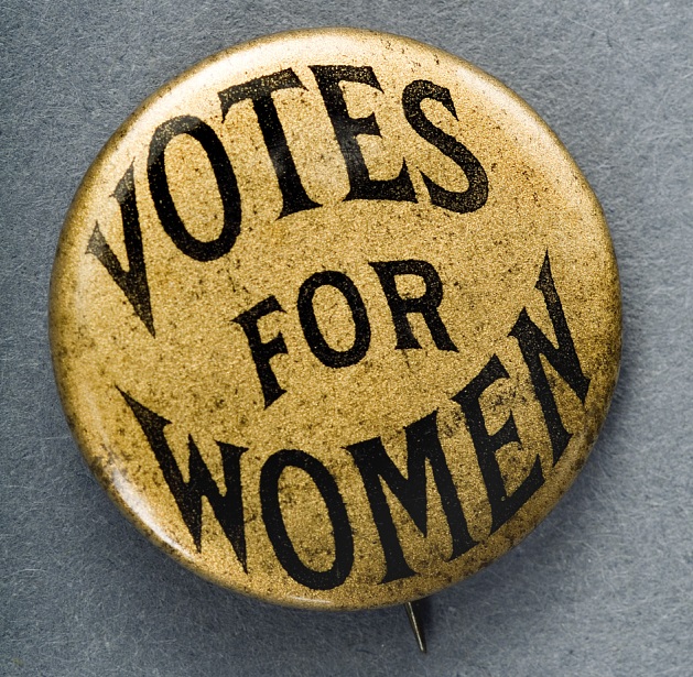 Button reading "Votes for Women"