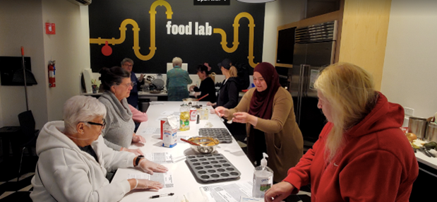 Cooking class for residents