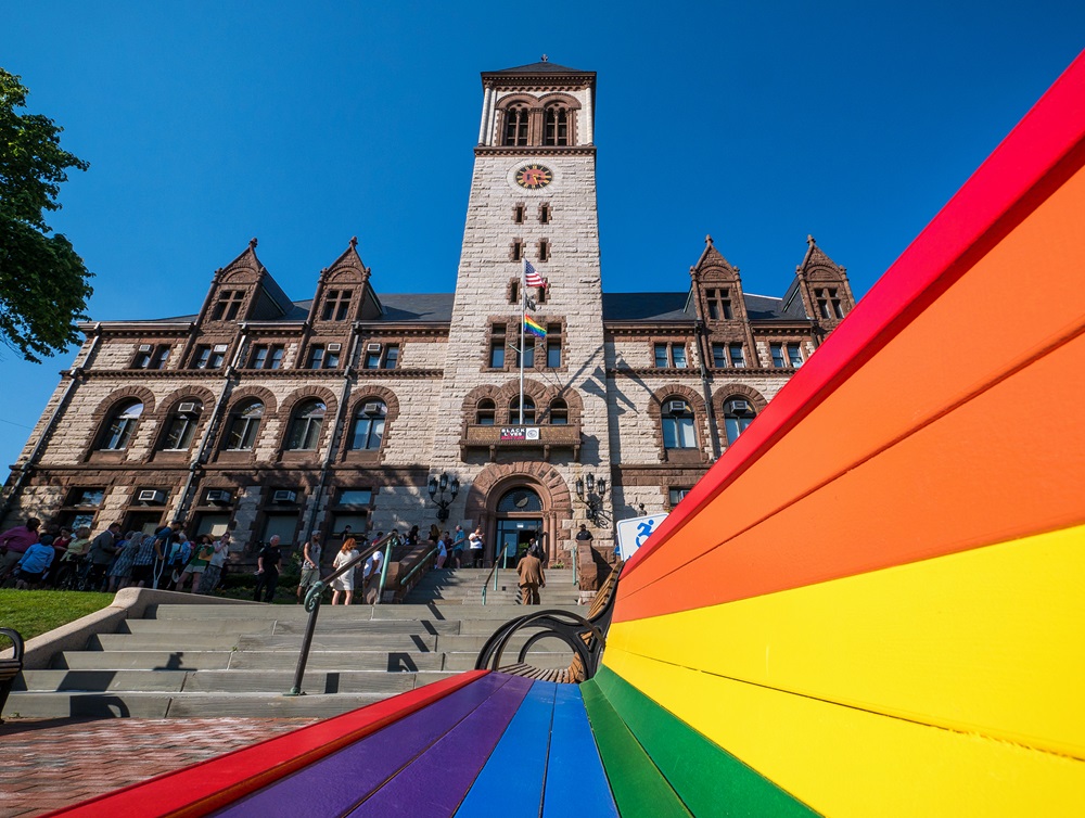 City Hall Rainbow Bench