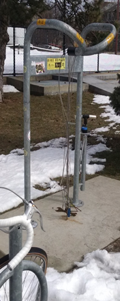 Outdoor bike repair station