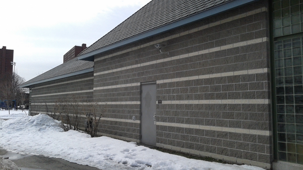 Side view of Russell Fieldhouse