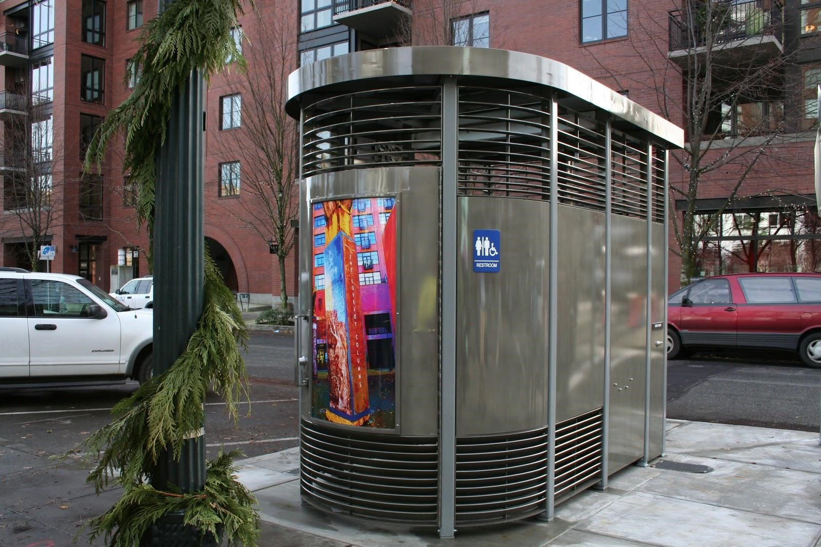 Public toilet (Portland Loo) on a streetcorner