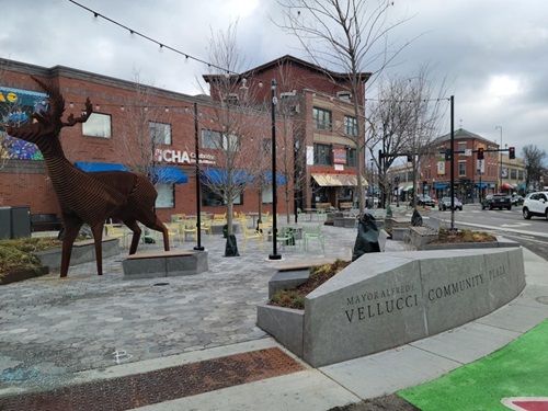 Alfred Vellucci Plaza in Inman Square.