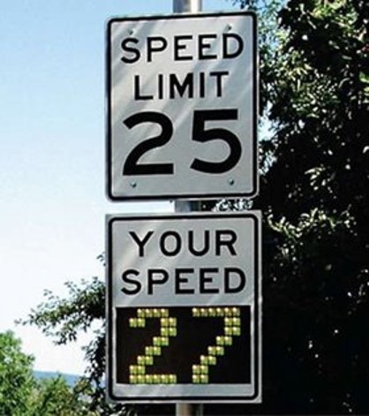 an interactive speed limit sign,