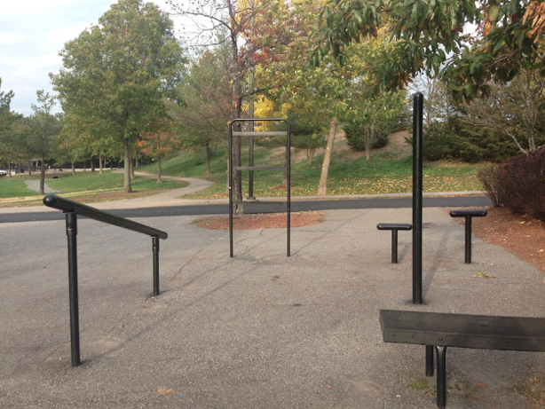Outdoor exercise equipment at Danehy Park