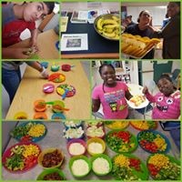 Collage of people and food at the Gately Youth Center
