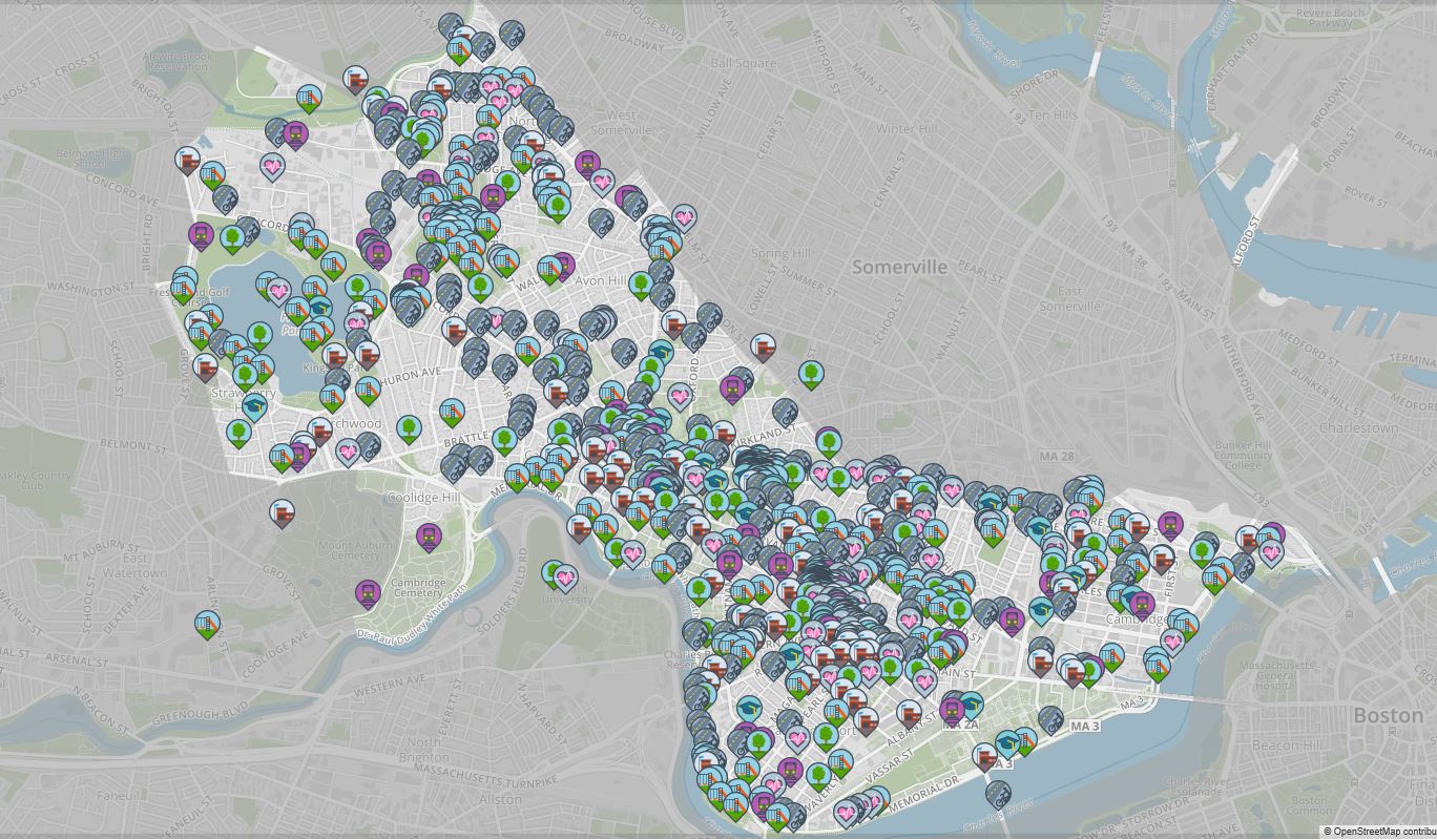 Map of Cambridge showing proposed PB5 project locations