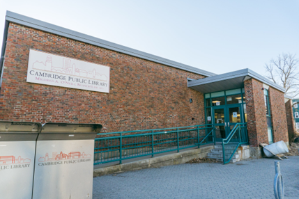 The front entrance of the O'Neill Branch of the Cambridge Public Library