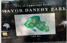 Sign with a map of Danehy Park