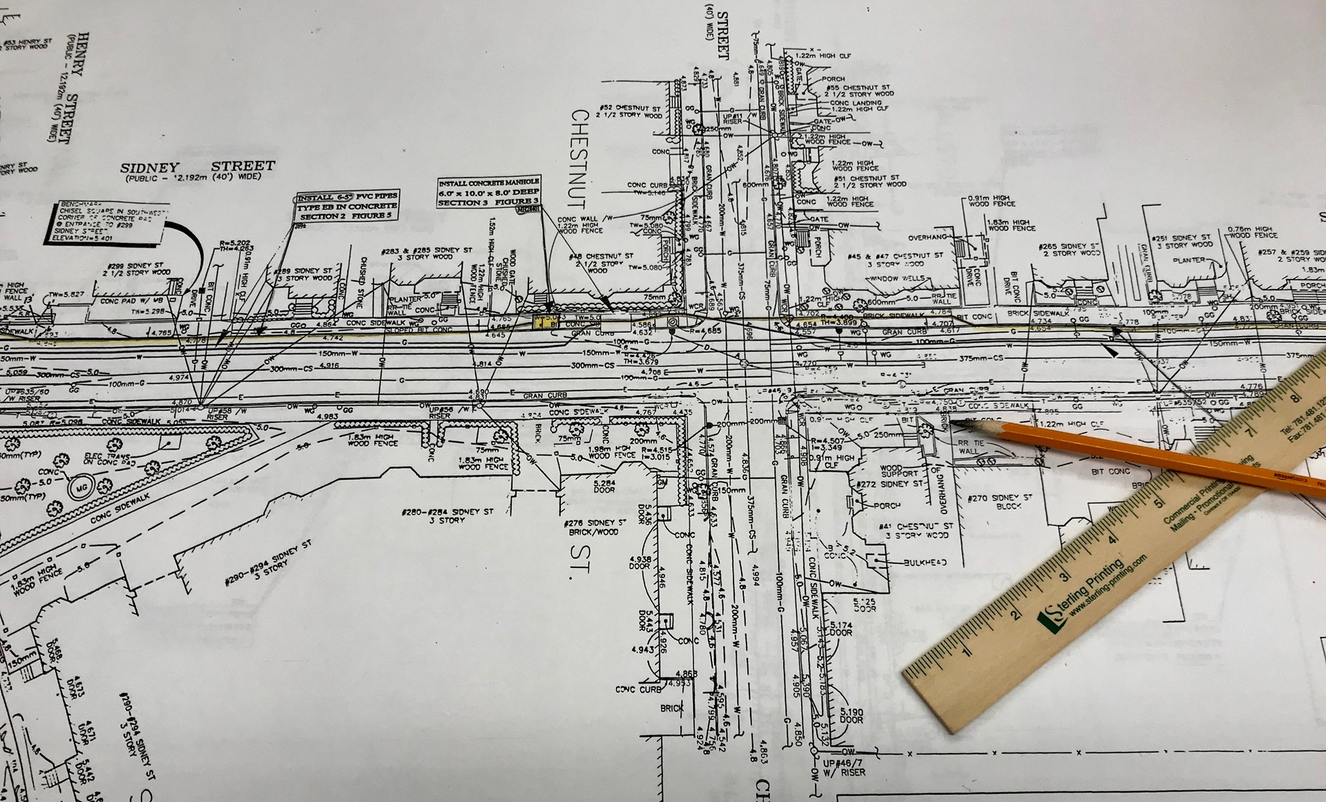 Engineering Plans, Pencil, Ruler